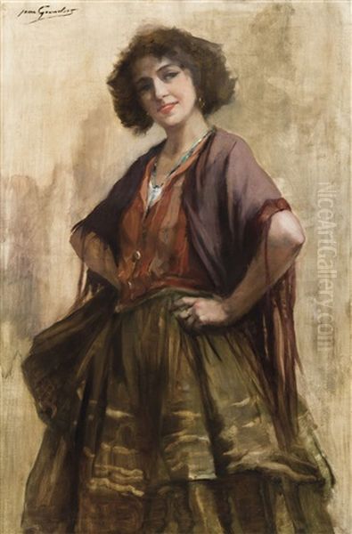 Femme Debout Oil Painting by Jean Leon Henri Gouweloos