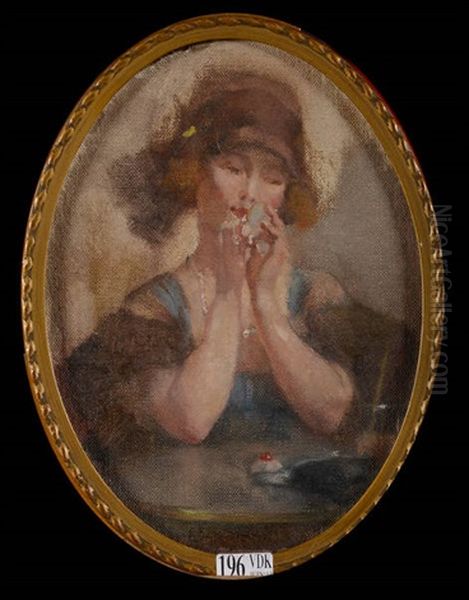 Jeune Femme A Sa Toilette Oil Painting by Jean Leon Henri Gouweloos