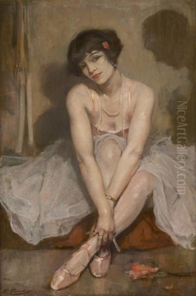 La Danseuse Au Collier De Perles Oil Painting by Jean Leon Henri Gouweloos