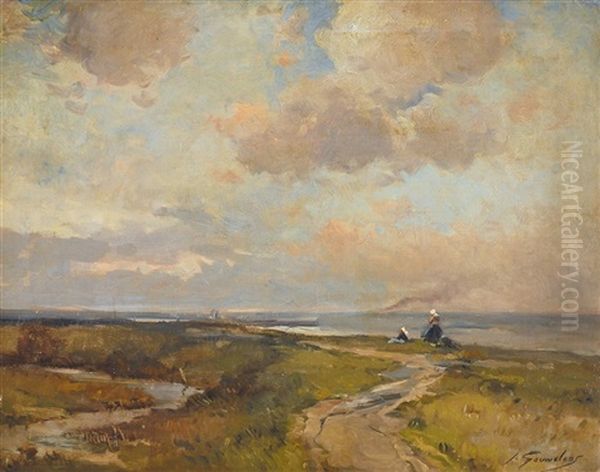 Cote Zelandaise - De Kust Van Zeeland Oil Painting by Jean Leon Henri Gouweloos