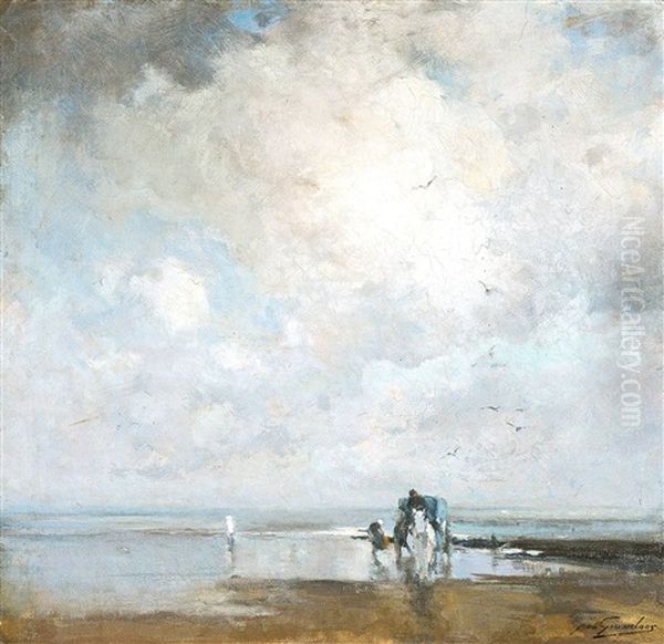 Strandgzicht Oil Painting by Jean Leon Henri Gouweloos