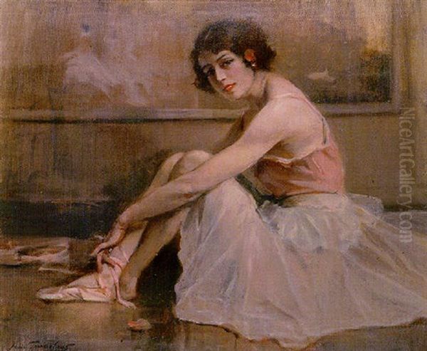 Danseuse Au Repos Oil Painting by Jean Leon Henri Gouweloos