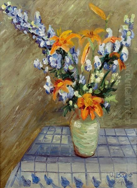 Blumenstraus Oil Painting by Oswald Baer