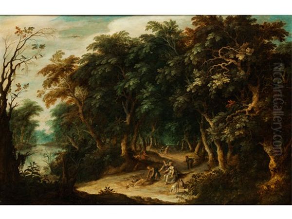 Waldlandschaft Mit Diana Und Nymphen Oil Painting by Abraham Govaerts