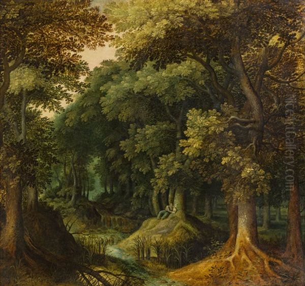 Waldlandschaft Mit Einsiedler Oil Painting by Abraham Govaerts