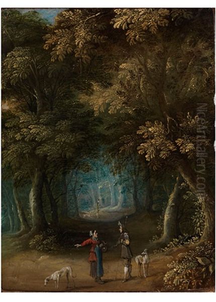 Waldschneise Mit Figurenstaffage Oil Painting by Abraham Govaerts