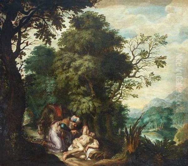 Le Bon Samaritain Oil Painting by Abraham Govaerts