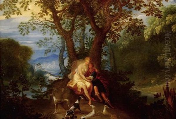 Landschaft Mit Venus Und Adonis Oil Painting by Abraham Govaerts