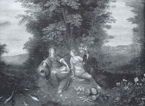 Allegorie De La Terre Et De L'eau by Abraham Govaerts