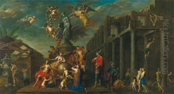 Allegory Of The Arts Oil Painting by Hendrik Govaerts