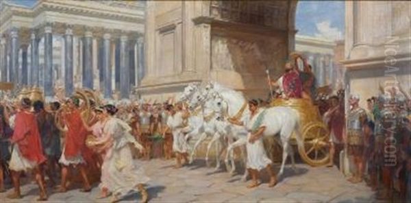 A Roman Triumph Oil Painting by Andrew Carrick Gow