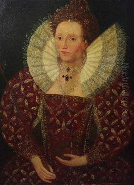 Portrait Of Queen Elizabeth I Oil Painting by George Gower