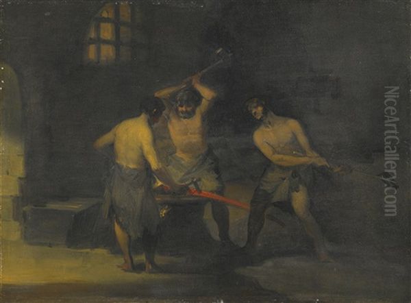 The Forge Oil Painting by Francisco Goya