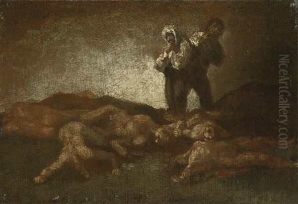 Searching Among The Corpses Oil Painting by Francisco Goya