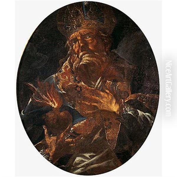 Santo Padre De La Iglesia Oil Painting by Francisco Goya