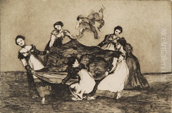 Los Proverbios . Coleccion De 18 Grabados Al Aguafuerte Oil Painting by Francisco Goya