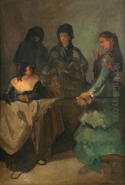 Quatre Femmes Dans Un Interieur Oil Painting by Francisco Goya