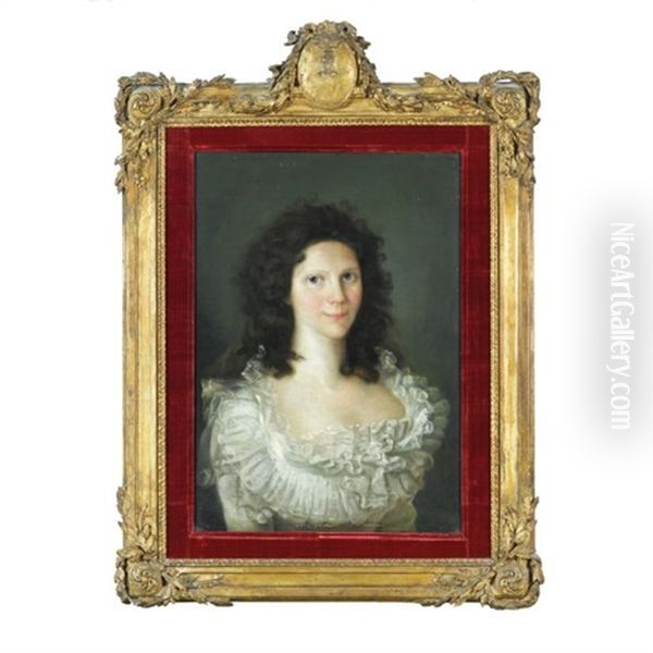 Portrait De Jeune Femme, En Buste, Portant Une Robe De Mousseline Oil Painting by Francisco Goya