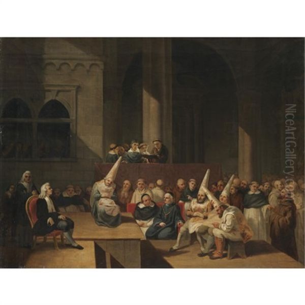 A Church Interior With An Auto Da Fe Oil Painting by Francisco Goya