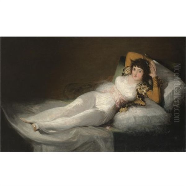 The Clothed Maja, Maja Vestida Oil Painting by Francisco Goya