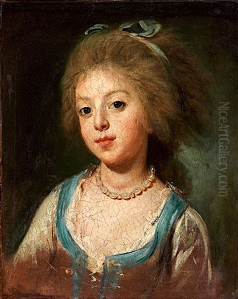 Portrait De Jeune Fille Au Ruban Bleu Oil Painting by Francisco Goya