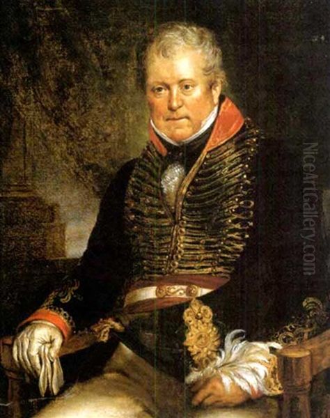 Portrait D'un General Assis, Tenant Un Bicorne Oil Painting by Francisco Goya