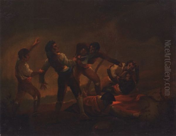 Le Duel Au Couteau Oil Painting by Francisco Goya