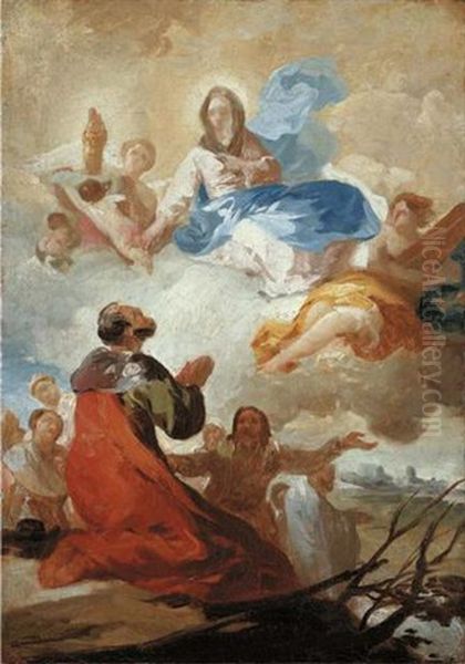 The Appearance Of The Virgen Del Pilar To Saint James Oil Painting by Francisco Goya