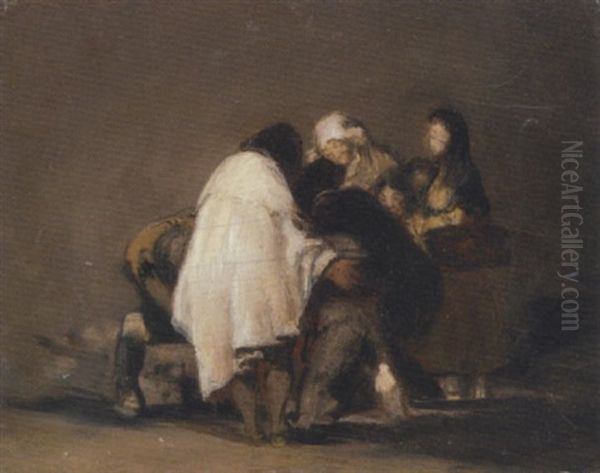 A Figure Group Oil Painting by Francisco Goya