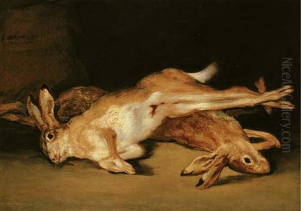 A Still Life Of Dead Hares Oil Painting by Francisco Goya