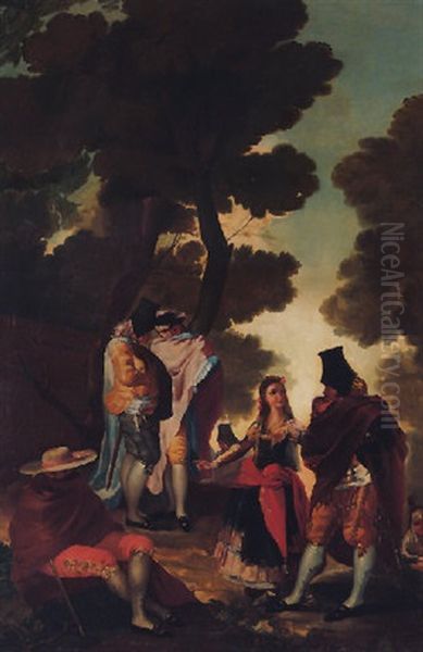 A Promenade In Andalucia Oil Painting by Francisco Goya