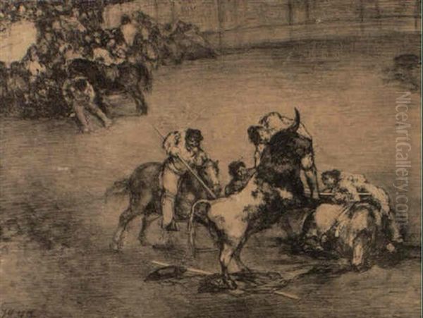 Los Toros De Burdeos Oil Painting by Francisco Goya