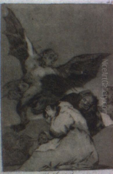 Soplones, Pl.48 Oil Painting by Francisco Goya