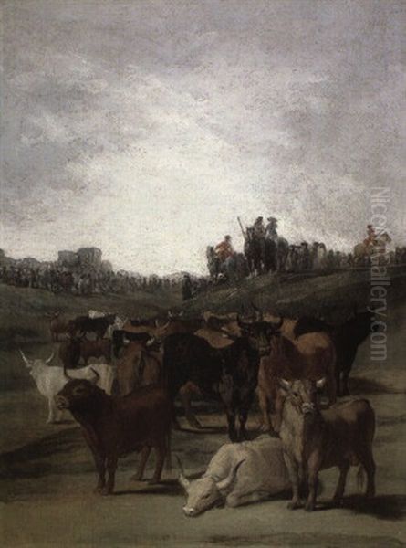 Sorting The Bulls Oil Painting by Francisco Goya