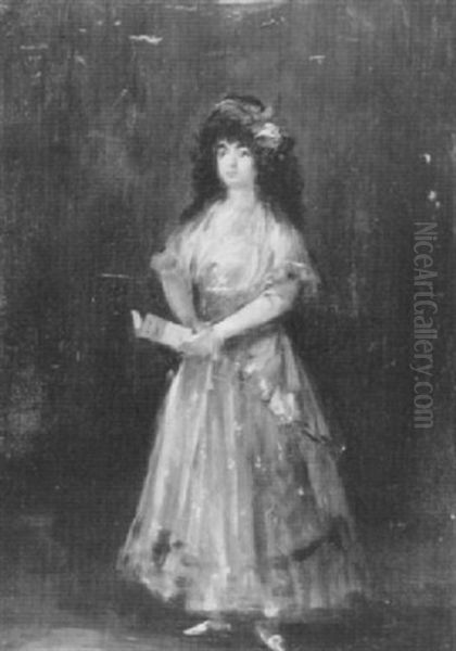 Portrait Of Maria Del Rosario Ferandez,                     Called La Tirans, Full Length by Francisco Goya