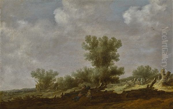 Dune Landscape Oil Painting by Jan Josefsz. van Goyen