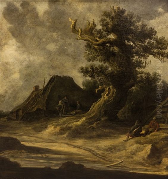 Eine Machtige Alte Wettereiche Oil Painting by Jan Josefsz. van Goyen