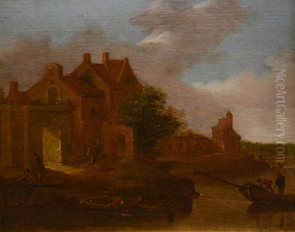 Landscape With Figures Oil Painting by Jan Josefsz. van Goyen