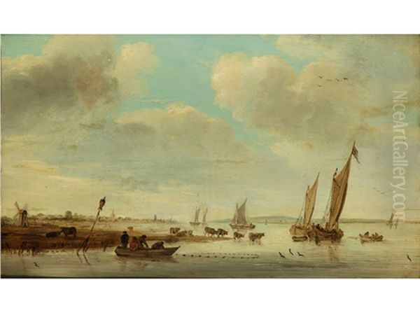 Polder Seelandschaft Oil Painting by Jan Josefsz. van Goyen