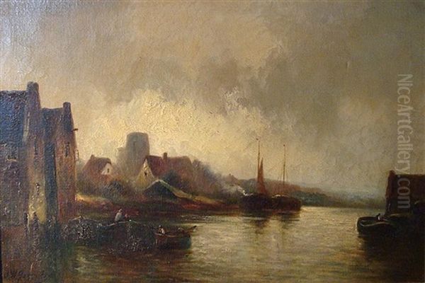 A Gray Day Oil Painting by James Walter Gozzard