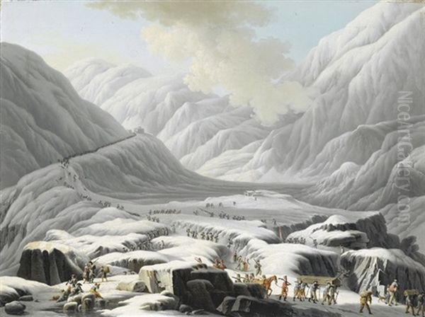 Passaggio Delle Alpi Al Gran San Bernardo Dell'esercito Francese Oil Painting by Marco Gozzi