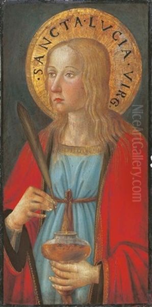 Die Heilige Lucia (collab. W/cosimo Rosselli) Oil Painting by Benozzo (Alessio de Lese di Sandro) Gozzoli