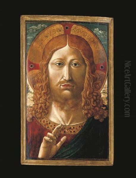 Salvator Mundi Oil Painting by Benozzo (Alessio de Lese di Sandro) Gozzoli