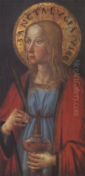 Heilige Lucia Oil Painting by Benozzo (Alessio de Lese di Sandro) Gozzoli