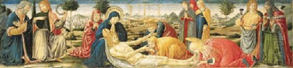 The Lamentation Over The Dead Christ Oil Painting by Benozzo (Alessio de Lese di Sandro) Gozzoli