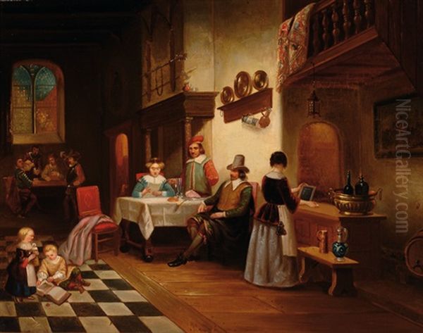 At The Inn Oil Painting by Frederik Carel de Graaff