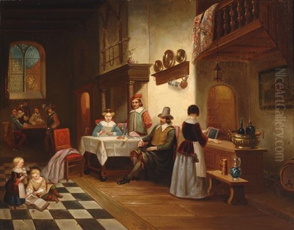 At The Inn Oil Painting by Frederik Carel de Graaff