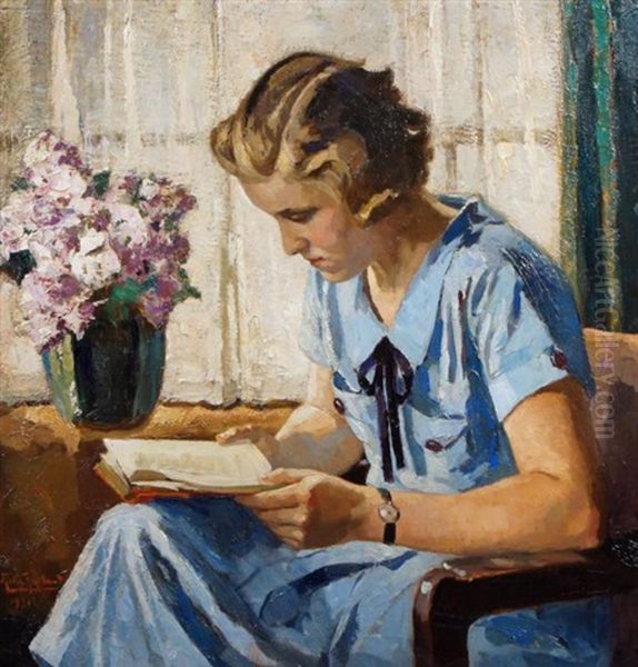 Reading Lady Oil Painting by Robert Archibalt Graafland