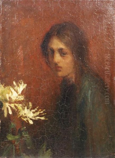 Girl With Flowers Oil Painting by Robert Archibalt Graafland