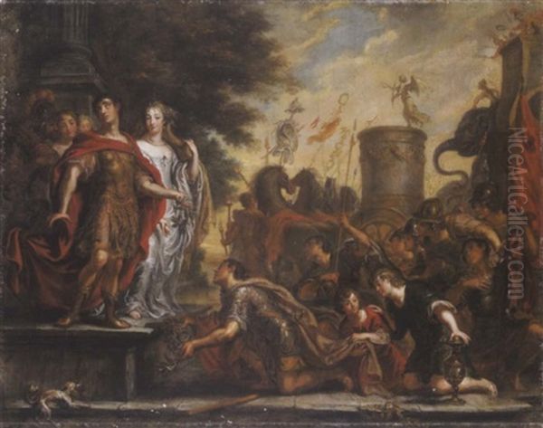 Die Grosmut Des Scipio Oil Painting by Barend Graat